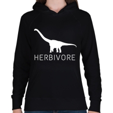 PRINTFASHION Növényevő - Női kapucnis pulóver - Fekete női pulóver, kardigán