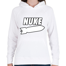 PRINTFASHION Nuke - Női kapucnis pulóver - Fehér