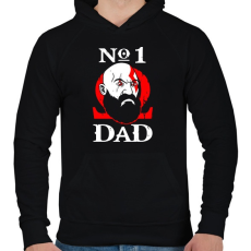 PRINTFASHION Number One Dad - Férfi kapucnis pulóver - Fekete