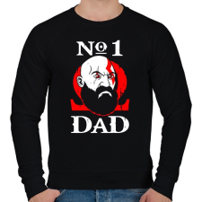 PRINTFASHION Number One Dad - Férfi pulóver - Fekete férfi pulóver, kardigán