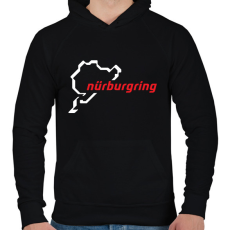 PRINTFASHION Nürburgring fehér - Férfi kapucnis pulóver - Fekete