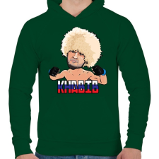 PRINTFASHION Nurmagomedov - Férfi kapucnis pulóver - Sötétzöld férfi pulóver, kardigán
