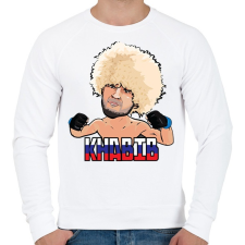 PRINTFASHION Nurmagomedov - Férfi pulóver - Fehér férfi pulóver, kardigán