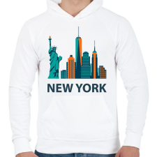 PRINTFASHION NY - Férfi kapucnis pulóver - Fehér férfi pulóver, kardigán