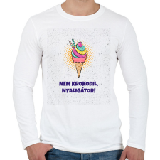 PRINTFASHION Nyaligátor - Férfi hosszú ujjú póló - Fehér férfi póló