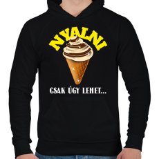 PRINTFASHION NYALNI CSAK ÚGY - Férfi kapucnis pulóver - Fekete