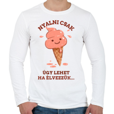 PRINTFASHION NYALNI CSAK ÚGY LEHET - Férfi hosszú ujjú póló - Fehér