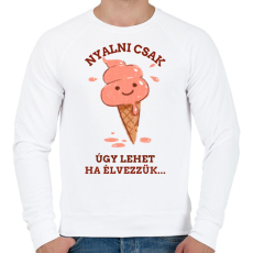 PRINTFASHION NYALNI CSAK ÚGY LEHET - Férfi pulóver - Fehér