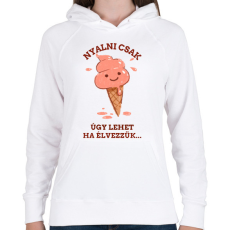 PRINTFASHION NYALNI CSAK ÚGY LEHET - Női kapucnis pulóver - Fehér