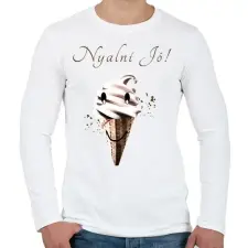 PRINTFASHION nyalni jó - Férfi hosszú ujjú póló - Fehér férfi póló