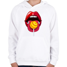 PRINTFASHION Nyalóka - Gyerek kapucnis pulóver - Fehér gyerek pulóver, kardigán