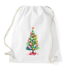 PRINTFASHION Nyalókás karácsonyfa - Sportzsák, Tornazsák - Fehér tornazsák