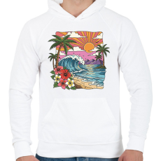 PRINTFASHION Nyár - Férfi kapucnis pulóver - Fehér