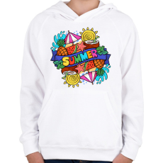 PRINTFASHION Nyár - Gyerek kapucnis pulóver - Fehér