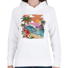 PRINTFASHION Nyár - Női kapucnis pulóver - Fehér