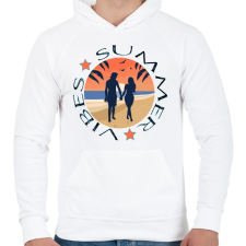 PRINTFASHION Nyár - summer vibes - Férfi kapucnis pulóver - Fehér férfi pulóver, kardigán