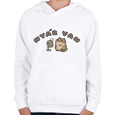 PRINTFASHION Nyár van Cica - Gyerek kapucnis pulóver - Fehér gyerek pulóver, kardigán