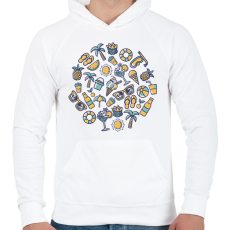 PRINTFASHION Nyaralás - Férfi kapucnis pulóver - Fehér