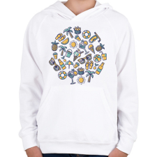PRINTFASHION Nyaralás - Gyerek kapucnis pulóver - Fehér gyerek pulóver, kardigán