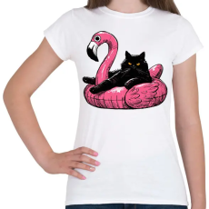 PRINTFASHION Nyaraló cica - Női póló - Fehér