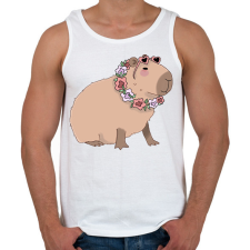 PRINTFASHION Nyaralós capybara - Férfi atléta - Fehér atléta, trikó