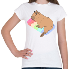 PRINTFASHION Nyári capybara - Női póló - Fehér női póló