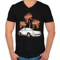 PRINTFASHION Nyári hangulat - Férfi V-nyakú póló - Fekete