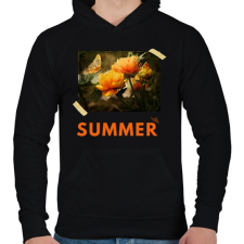 PRINTFASHION Nyári kép2 - Férfi kapucnis pulóver - Fekete férfi pulóver, kardigán