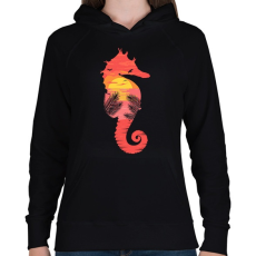 PRINTFASHION Nyári naplemente - Női kapucnis pulóver - Fekete