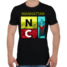 PRINTFASHION NYC MANHATTAN - Férfi póló - Fekete férfi póló