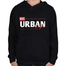PRINTFASHION NYC Urban style  - Gyerek kapucnis pulóver - Fekete