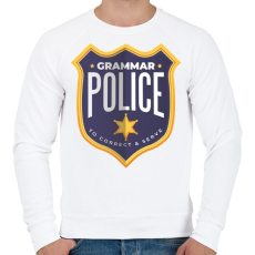 PRINTFASHION Nyelvtan rendőrség - Férfi pulóver - Fehér
