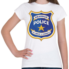 PRINTFASHION Nyelvtan rendőrség - Női póló - Fehér női póló