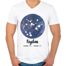 PRINTFASHION Nyilas - Férfi V-nyakú póló - Fehér férfi póló
