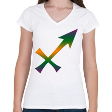 PRINTFASHION nyilas - Női V-nyakú póló - Fehér