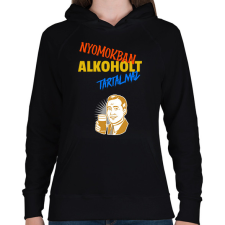 PRINTFASHION NYOMOKBAN ALKOHOLT TARTALMAZ - Női kapucnis pulóver - Fekete női pulóver, kardigán