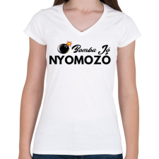 PRINTFASHION NYOMOZÓ - Női V-nyakú póló - Fehér női póló