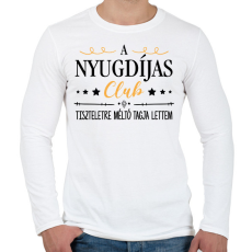 PRINTFASHION Nyugdíjas Club - Férfi hosszú ujjú póló - Fehér