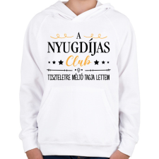 PRINTFASHION Nyugdíjas Club - Gyerek kapucnis pulóver - Fehér gyerek pulóver, kardigán