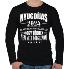 PRINTFASHION Nyugdijas lettem - Férfi hosszú ujjú póló - Fekete