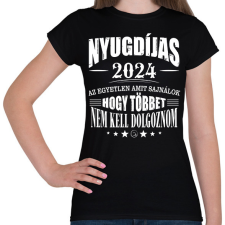 PRINTFASHION Nyugdijas lettem - Női póló - Fekete női póló