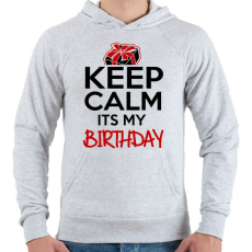 PRINTFASHION Nyugi, ez az én születésnapom - Férfi kapucnis pulóver - Sport szürke