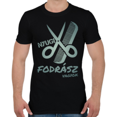 PRINTFASHION Nyugi fodrász vagyok  - Férfi póló - Fekete
