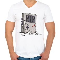 PRINTFASHION Nyugodj békében - Férfi V-nyakú póló - Fehér