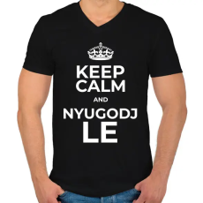 PRINTFASHION NYUGODJ LE - Férfi V-nyakú póló - Fekete