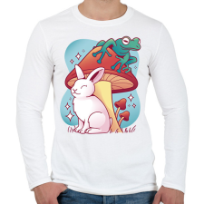 PRINTFASHION Nyúl és béka - Férfi hosszú ujjú póló - Fehér férfi póló