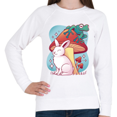 PRINTFASHION Nyúl és béka - Női pulóver - Fehér