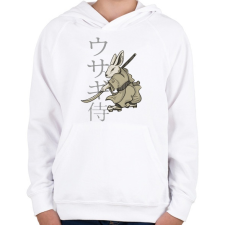 PRINTFASHION Nyúl Ninja - Gyerek kapucnis pulóver - Fehér gyerek pulóver, kardigán