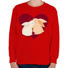 PRINTFASHION Nyúl szerelem - Gyerek pulóver - Piros gyerek pulóver, kardigán