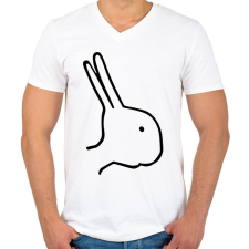 PRINTFASHION Nyúl vagy kacsa? - Férfi V-nyakú póló - Fehér férfi póló